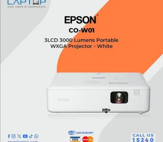 Epson CO-W01 3LCD 3000 Lumens Portable WXGA Projector بروجكتور