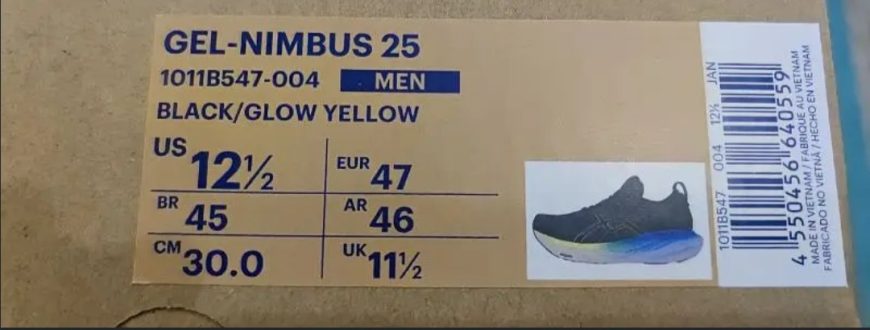 asics gel nimbus 25 imported from Europe