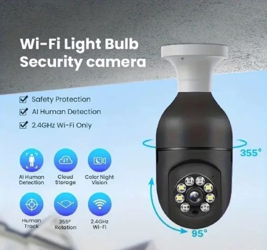 Light Bulb Security Camera كاميرا امان علي شكل مصباح اضائة