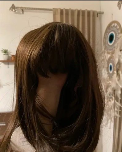 medium brown wig